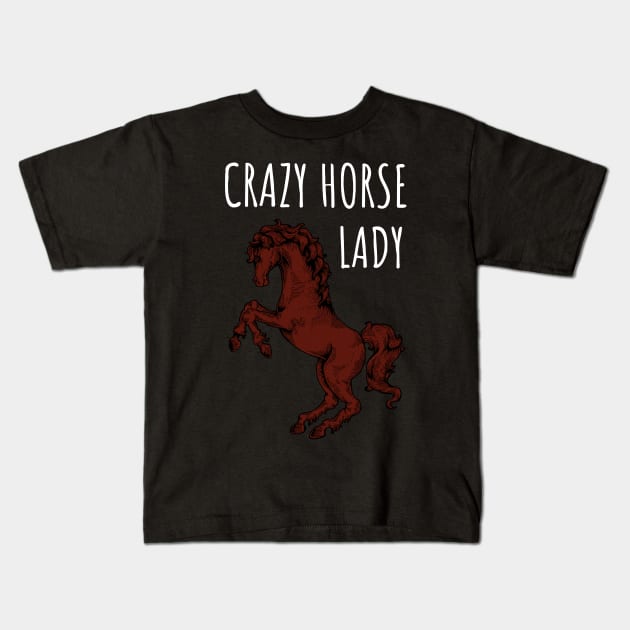 Crazy Horse Lady Kids T-Shirt by juinwonderland 41